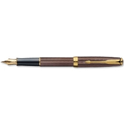 Parker Sonnet Chiseled Chocolate Fountain Pen 18k Nib