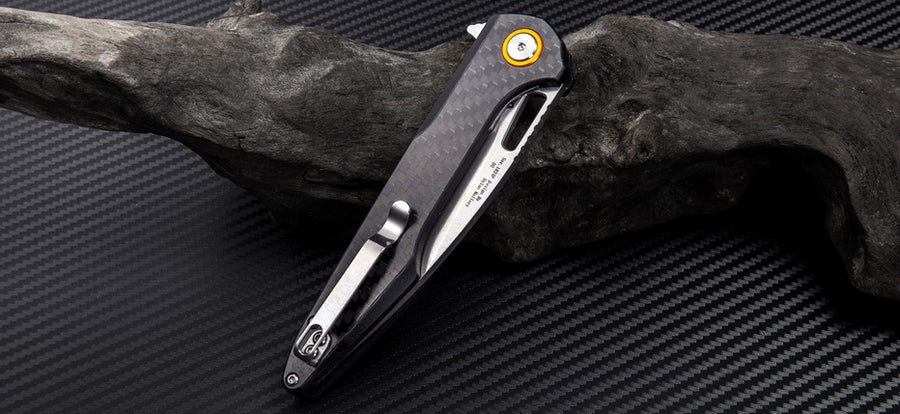 Artisan Cutlery Archeo D2 Steel Blade Carbon Fiber Handle Liner Lock Folding Knife