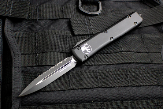 Microtech Ultratech Double Edge Tactical Full Serrated Out the Front Knife