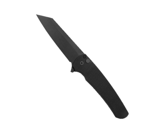 Protech Malibu Textured Black Handle w/ Black Reverse Tanto Blade 20CV