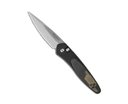 Protech Newport Camo G10 Handle Stonewash Blade Auto Folding Knife