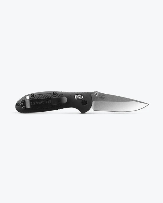 Benchmade Mini Griptilian Black Grivory Partial Serrated Folding Knife