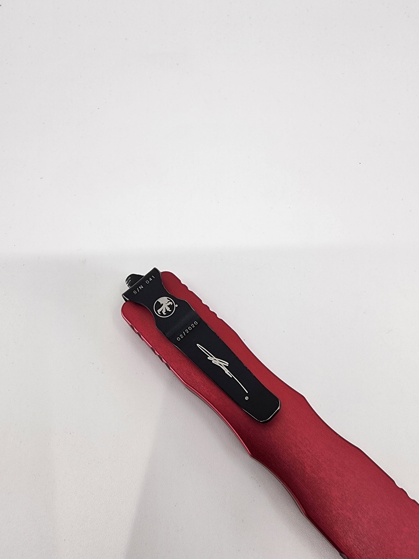 Consignment Microtech Dirac D/E Signature Series Damascus Standard Ringed Hardware