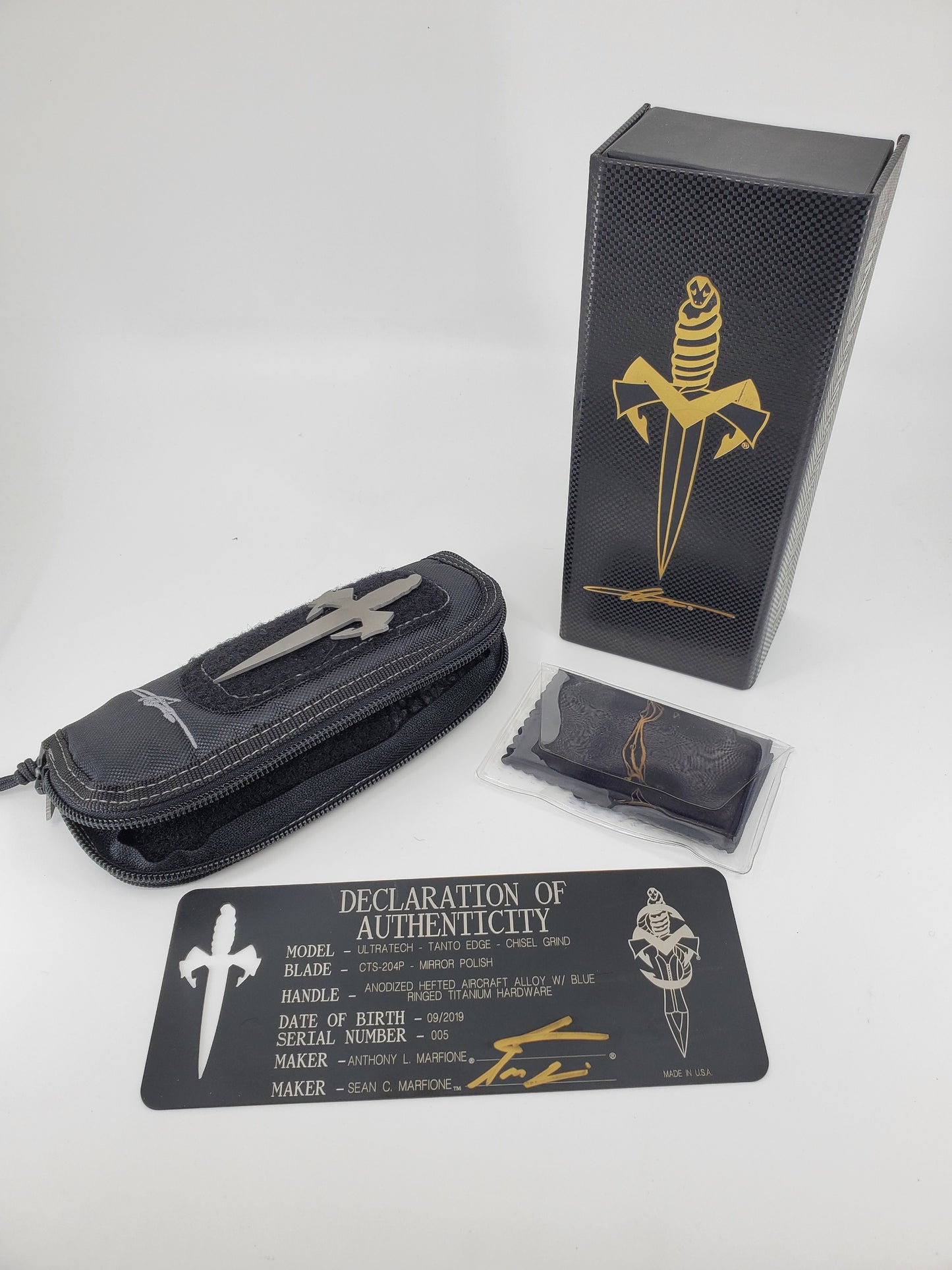 Microtech Marfione Ultratech Polished Blade Out the Front Knife S/N 005