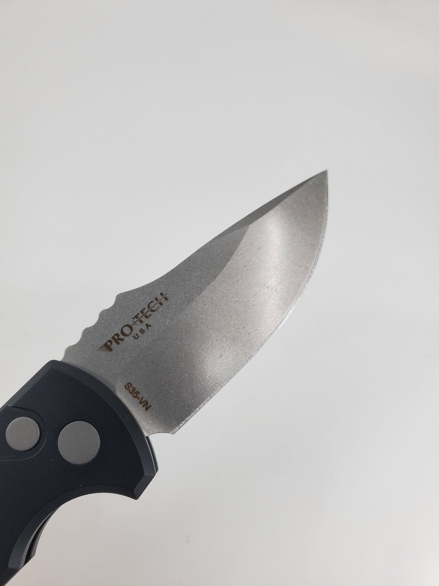 Protech Left Hand Short Bladed Rockeye Stonewash Auto Folding Knife