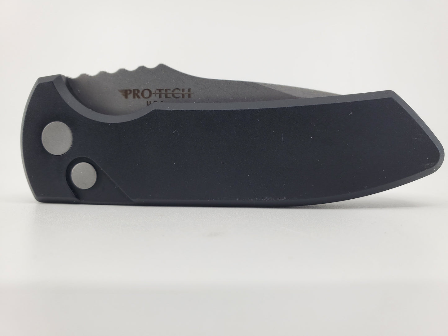 Protech Left Hand Short Bladed Rockeye Stonewash Auto Folding Knife