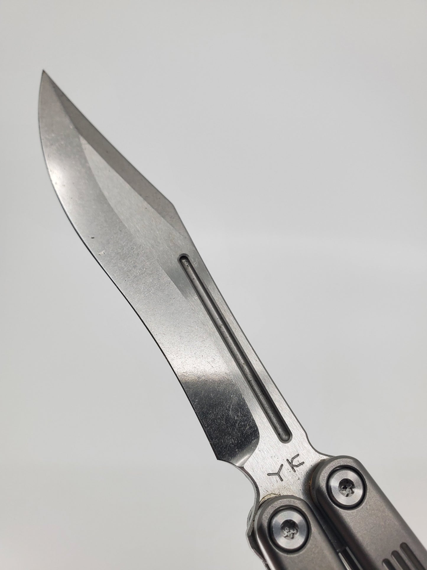 LDY Aquatic Silver Live Blade Balisong