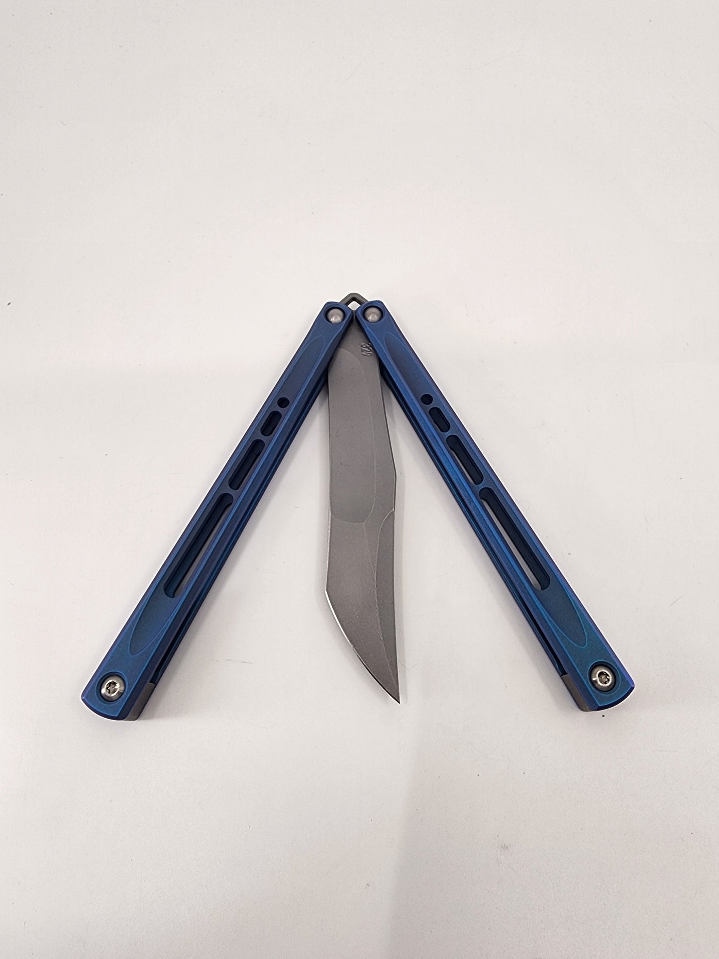 JK Design Embargo Blue Live Blade Balisong