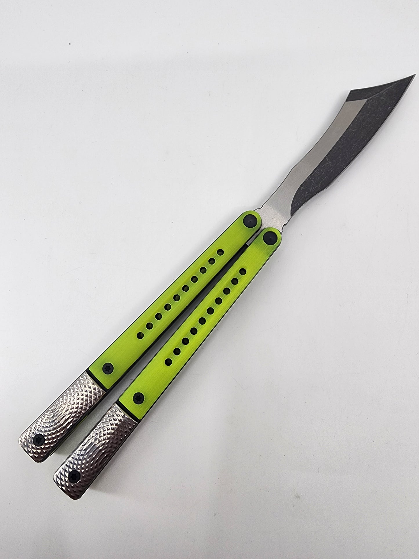JK Design Lytech Green Live Blade Balisong
