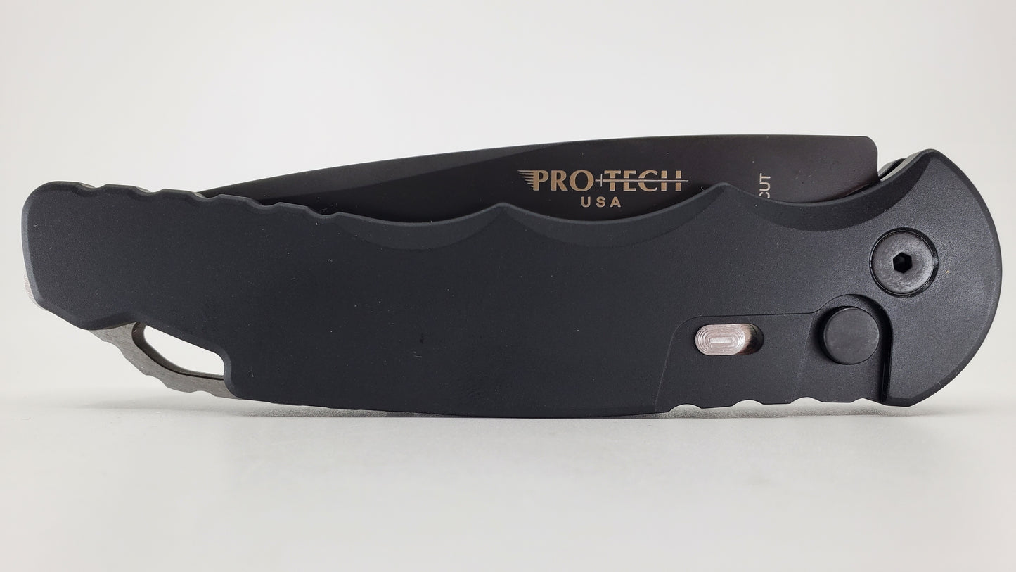 Protech Tactical Response 4 Black w/ Black DLC Magnacut Blade Buttonlock Auto Folder w/ Safety