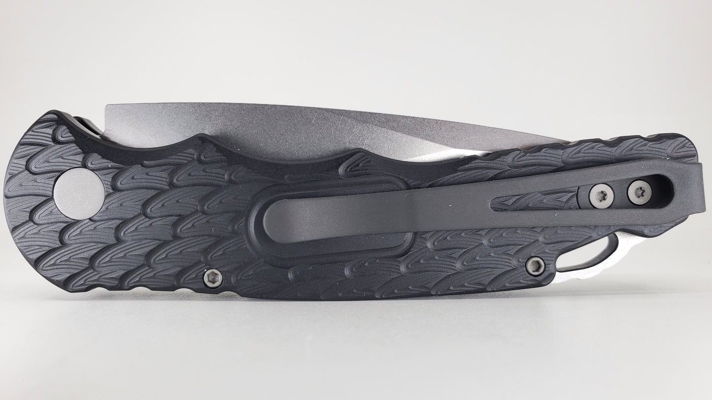 Protech Tactical Response 5 Black Feather Texture Handle Auto Folding Knife