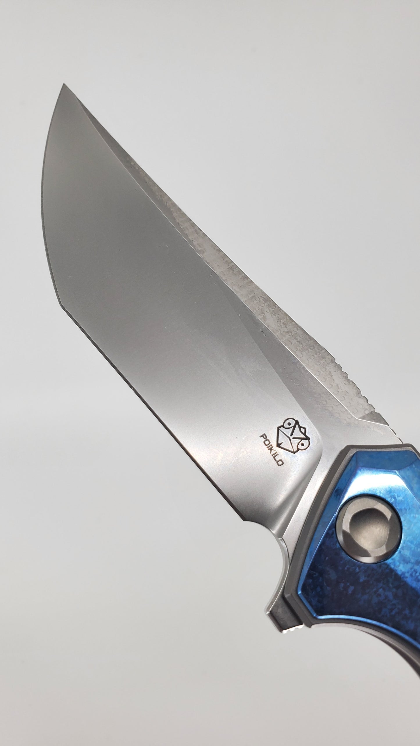 Poikilo Blades Tactical Anolis Blue Framelock Folding Knife