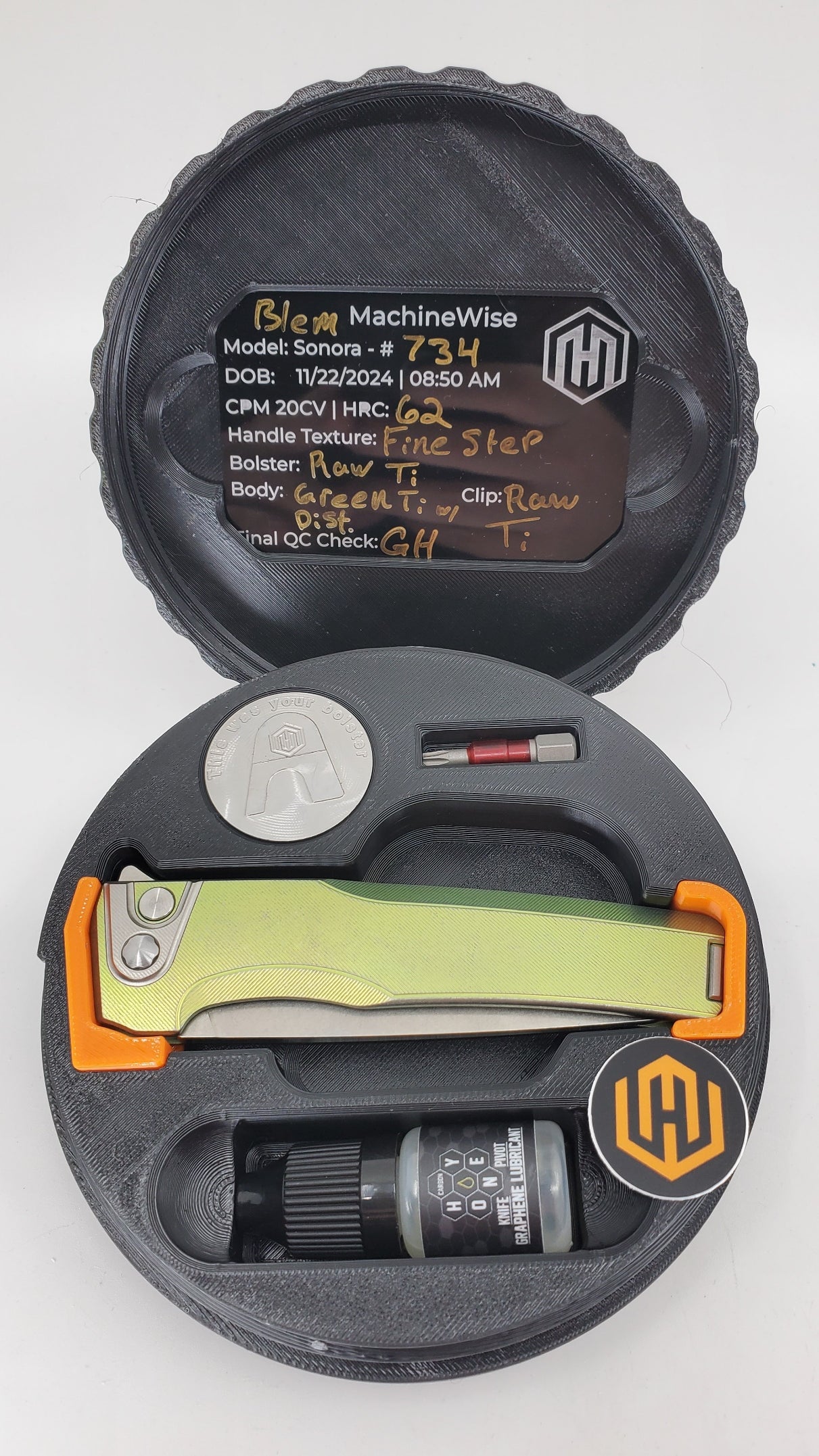 MachineWise Sonora Green Distress (20CV | Titanium Bolster) #734 - BLEMISHED