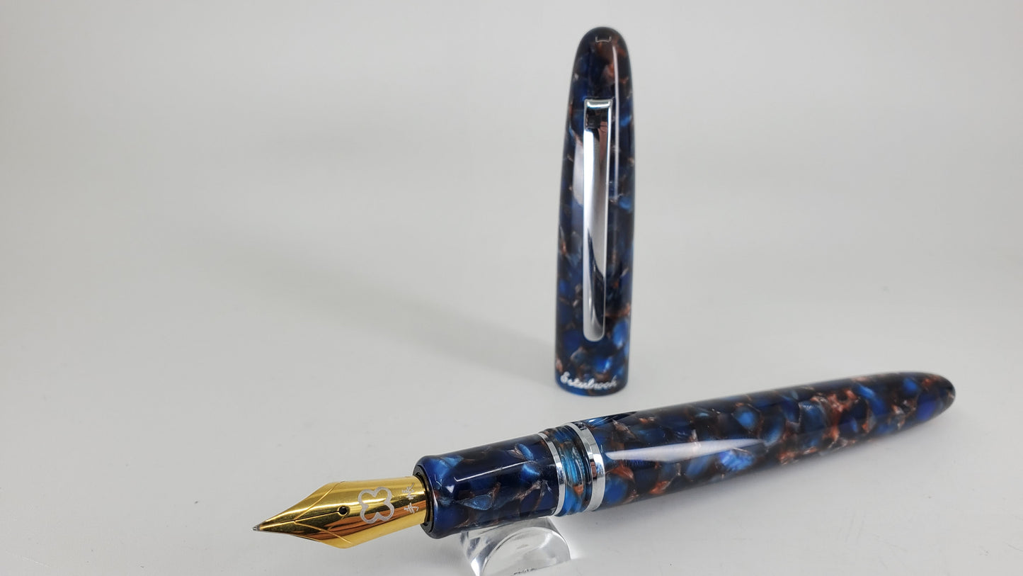 Esterbrook Estie Nouveau Blue Palladium Fountain Pen Techo Nib