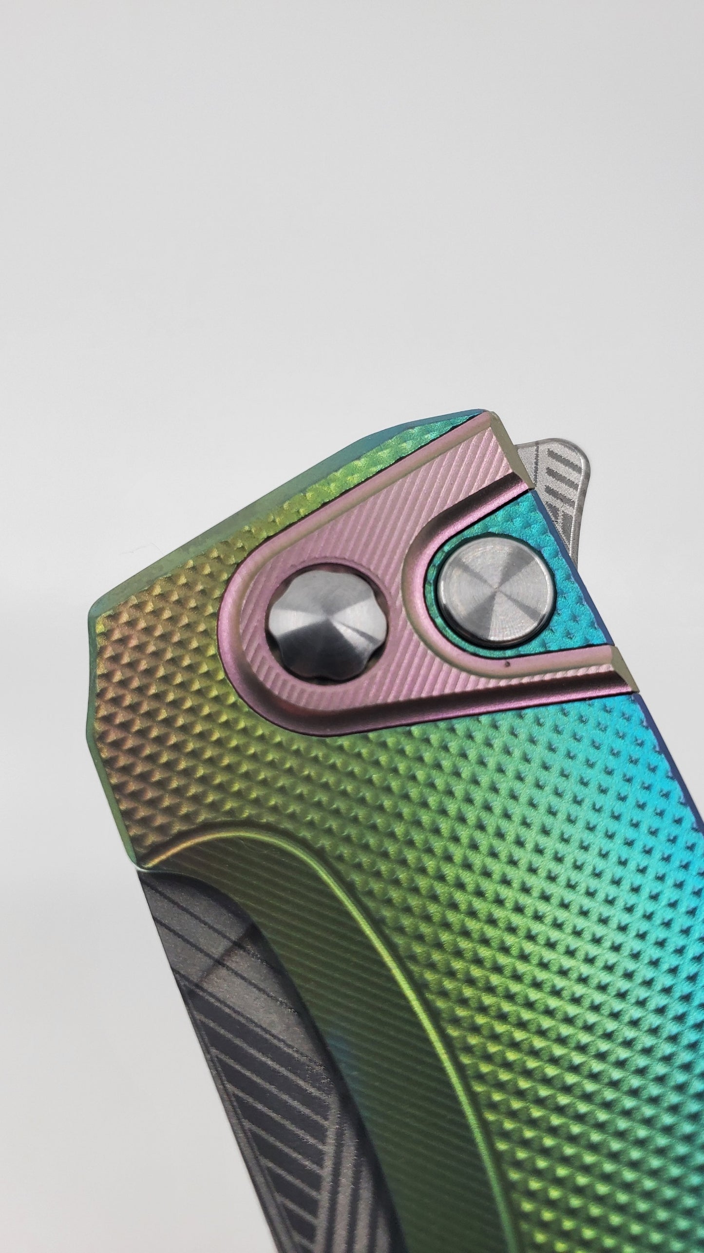 MachineWise Sonora Party Fade Ti (20CV | Rose Ti Bolster | LP-3 | Diamond Handle) Rose Ti Clip Folding Knife