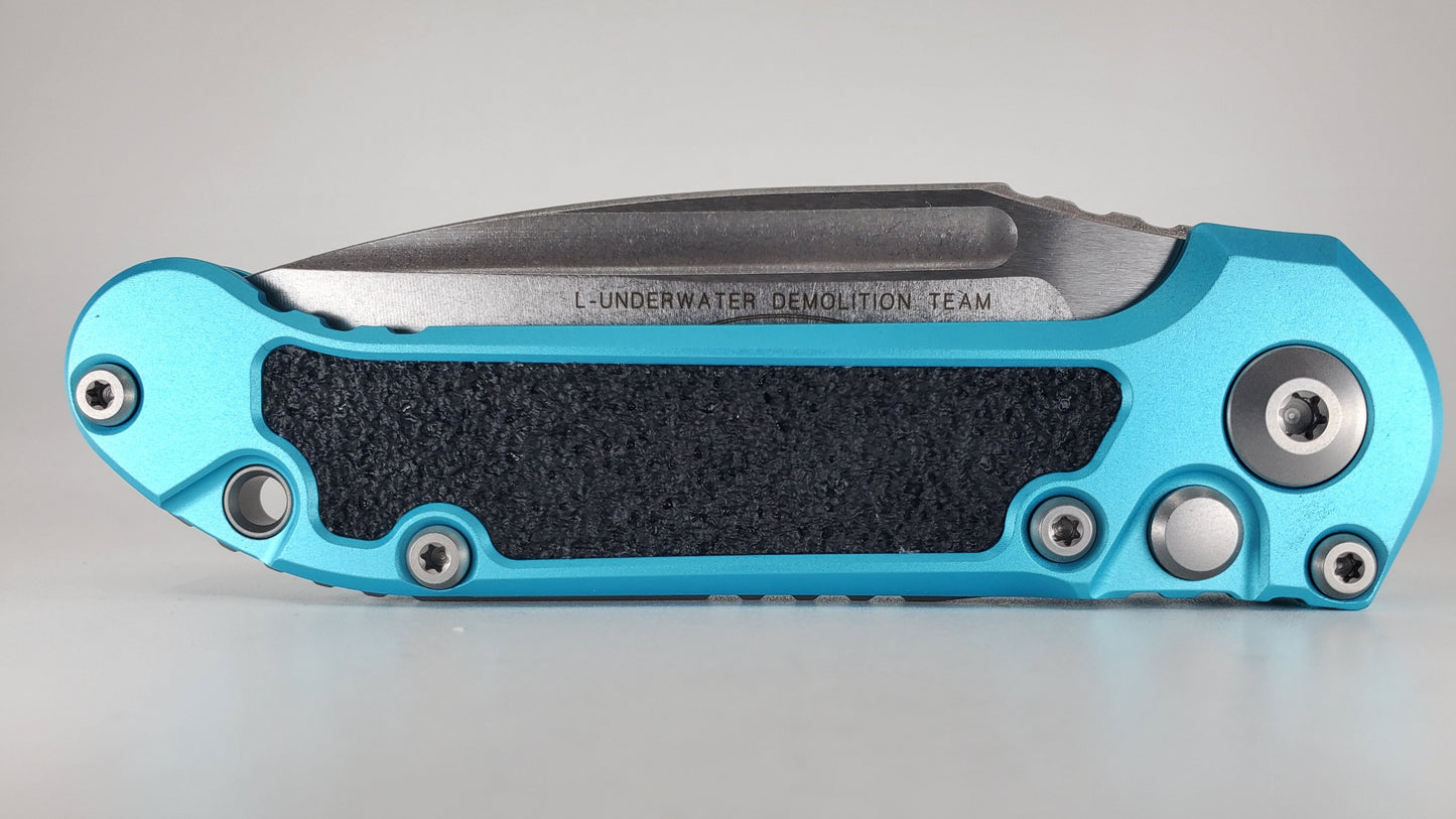 Microtech L.U.D.T. S/E Gen III Turquoise Apocalyptic Auto Folding Knife