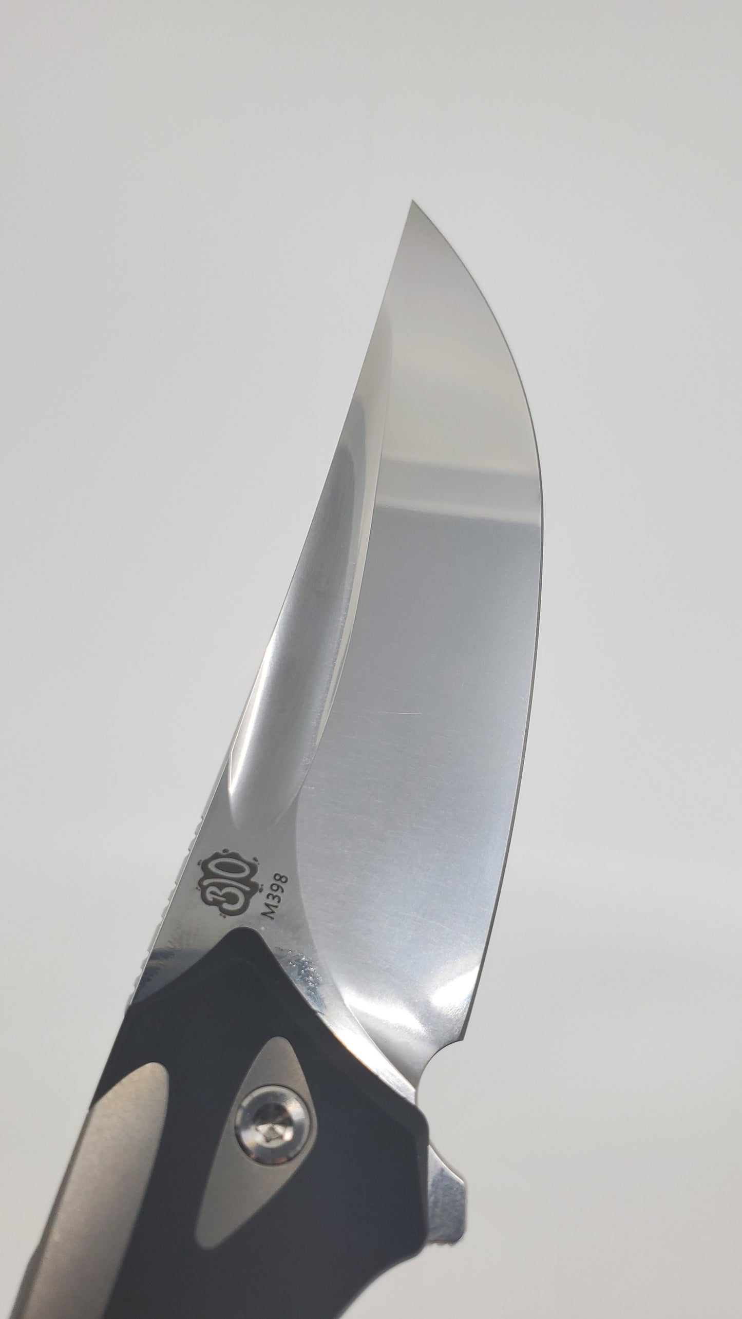 PoiKilo Orca Timascus Clip / Spine M398 Polished Blade Linerlock Folding Knife