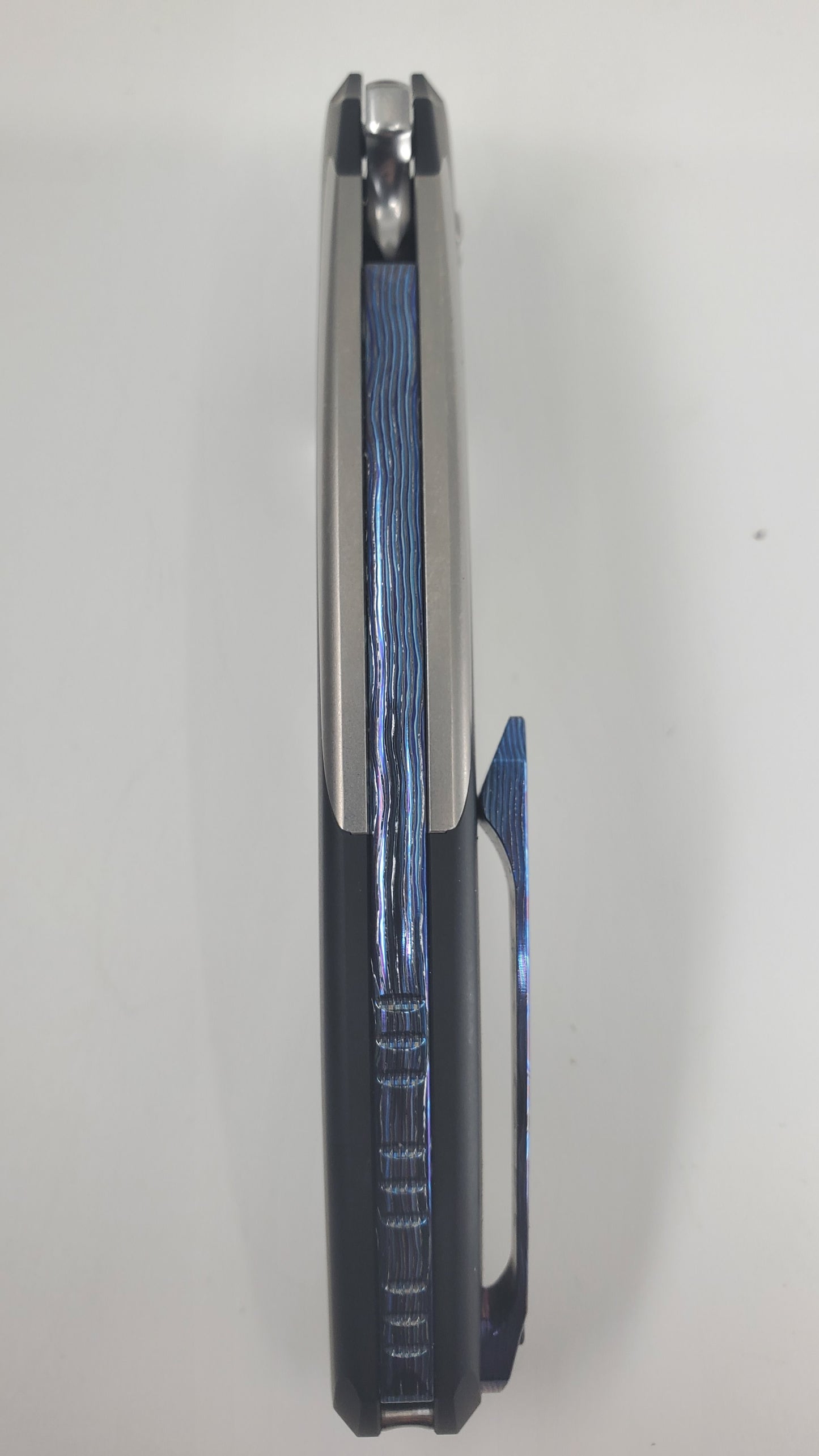 PoiKilo Orca Timascus Clip / Spine M398 Polished Blade Linerlock Folding Knife