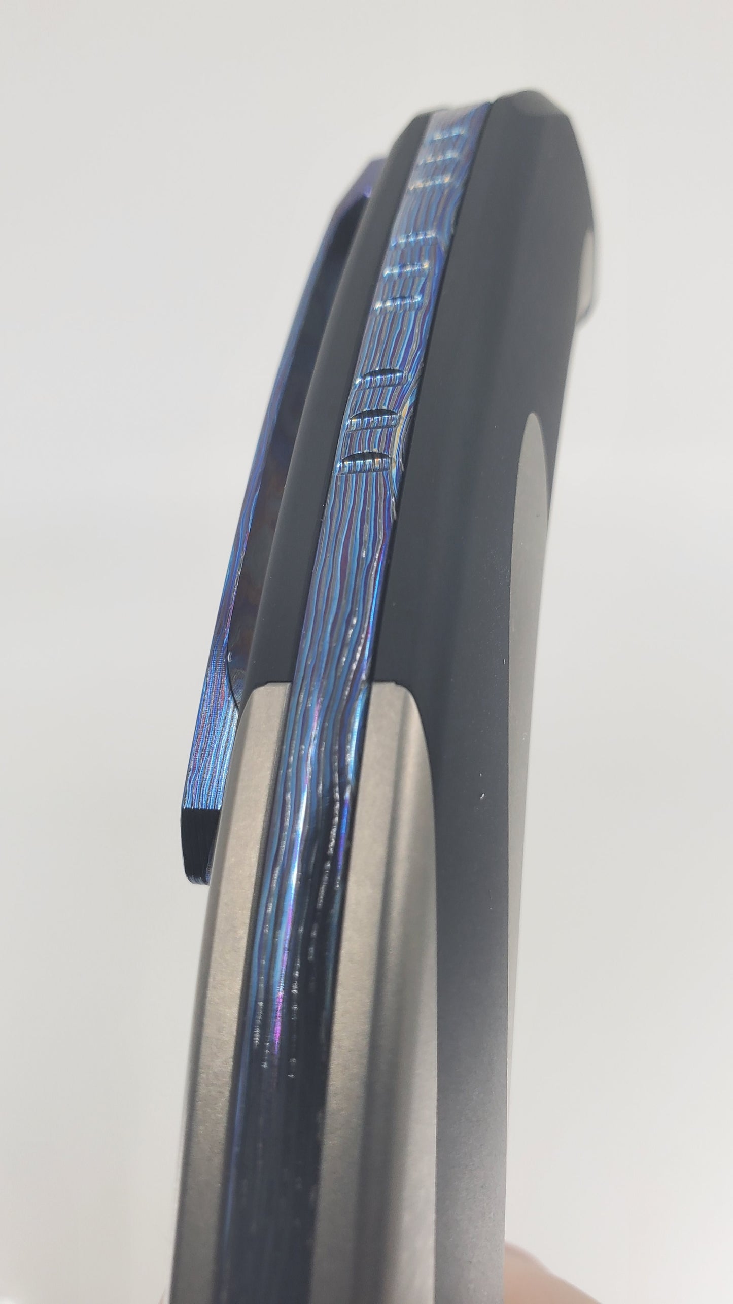 PoiKilo Orca Timascus Clip / Spine M398 Polished Blade Linerlock Folding Knife