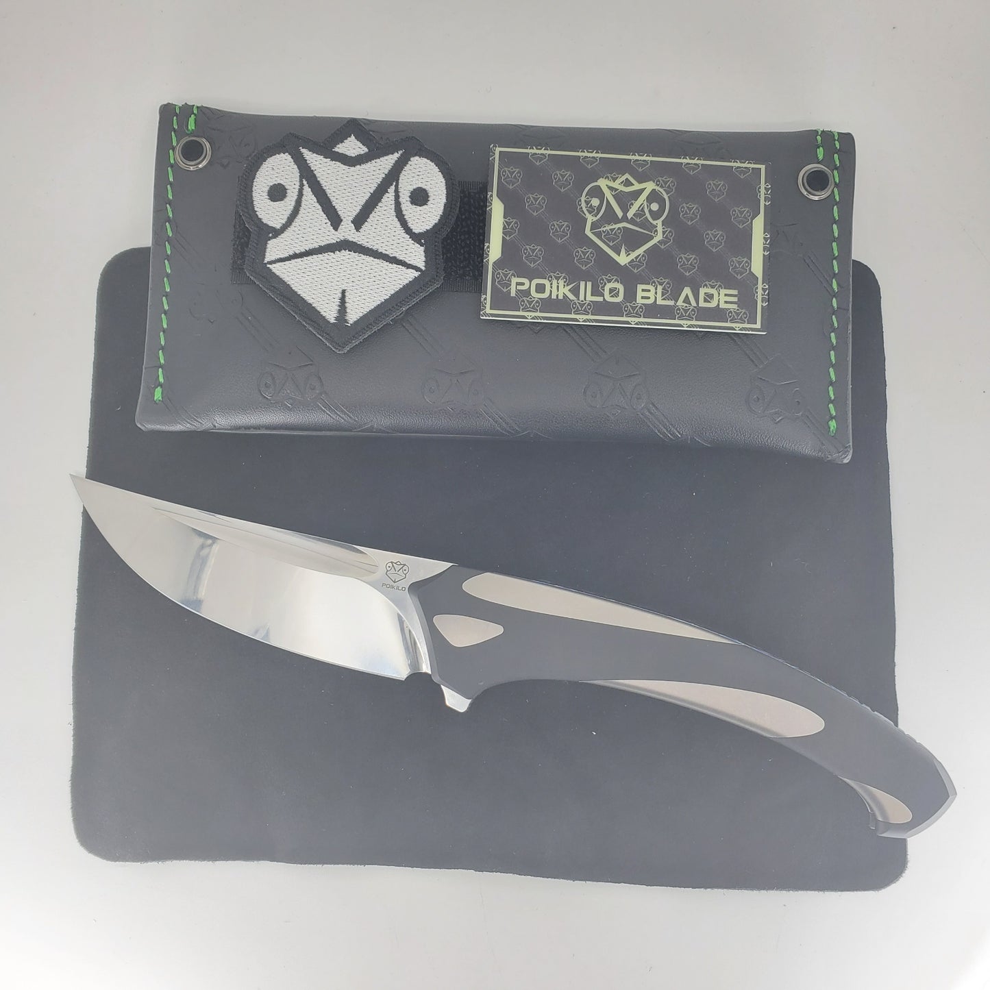 PoiKilo Orca Timascus Clip / Spine M398 Polished Blade Linerlock Folding Knife
