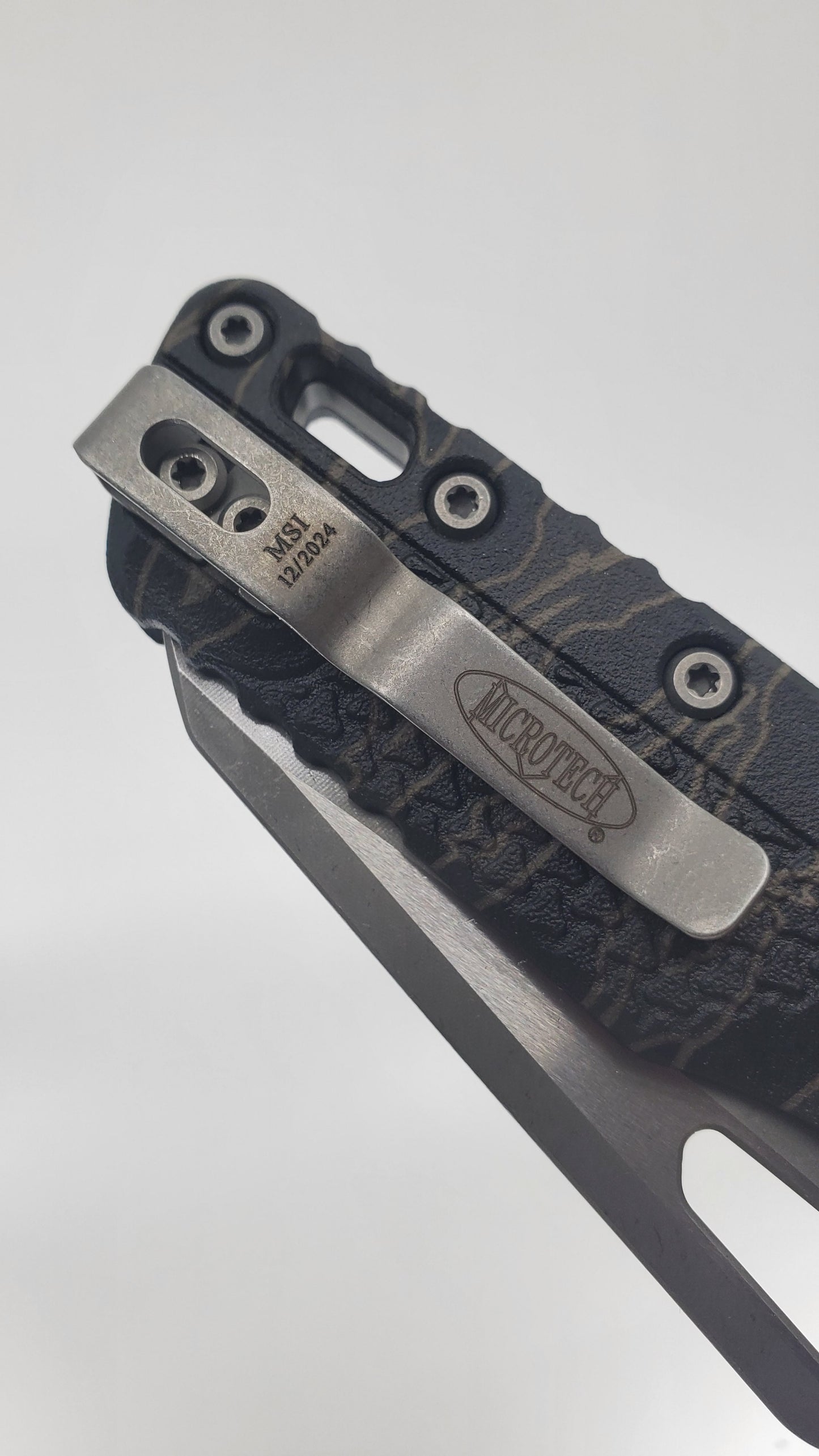 Microtech MSI S/E Tri-Grip Polymer Tiger Stripe Camo Apocalyptic Folding Knife