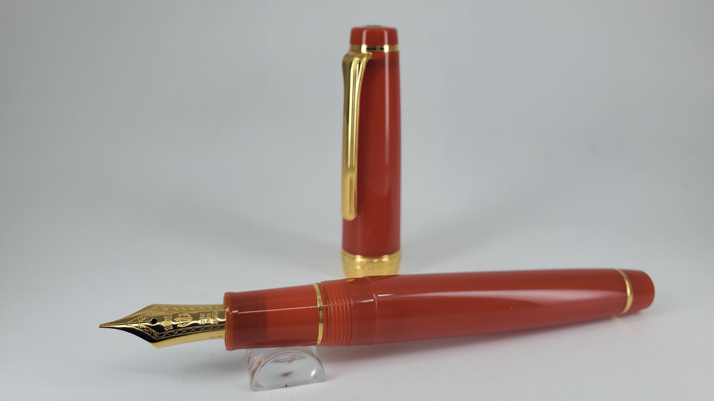 Sailor Professional Gear Fire Fountain Pen 21k Gold Medium Nib