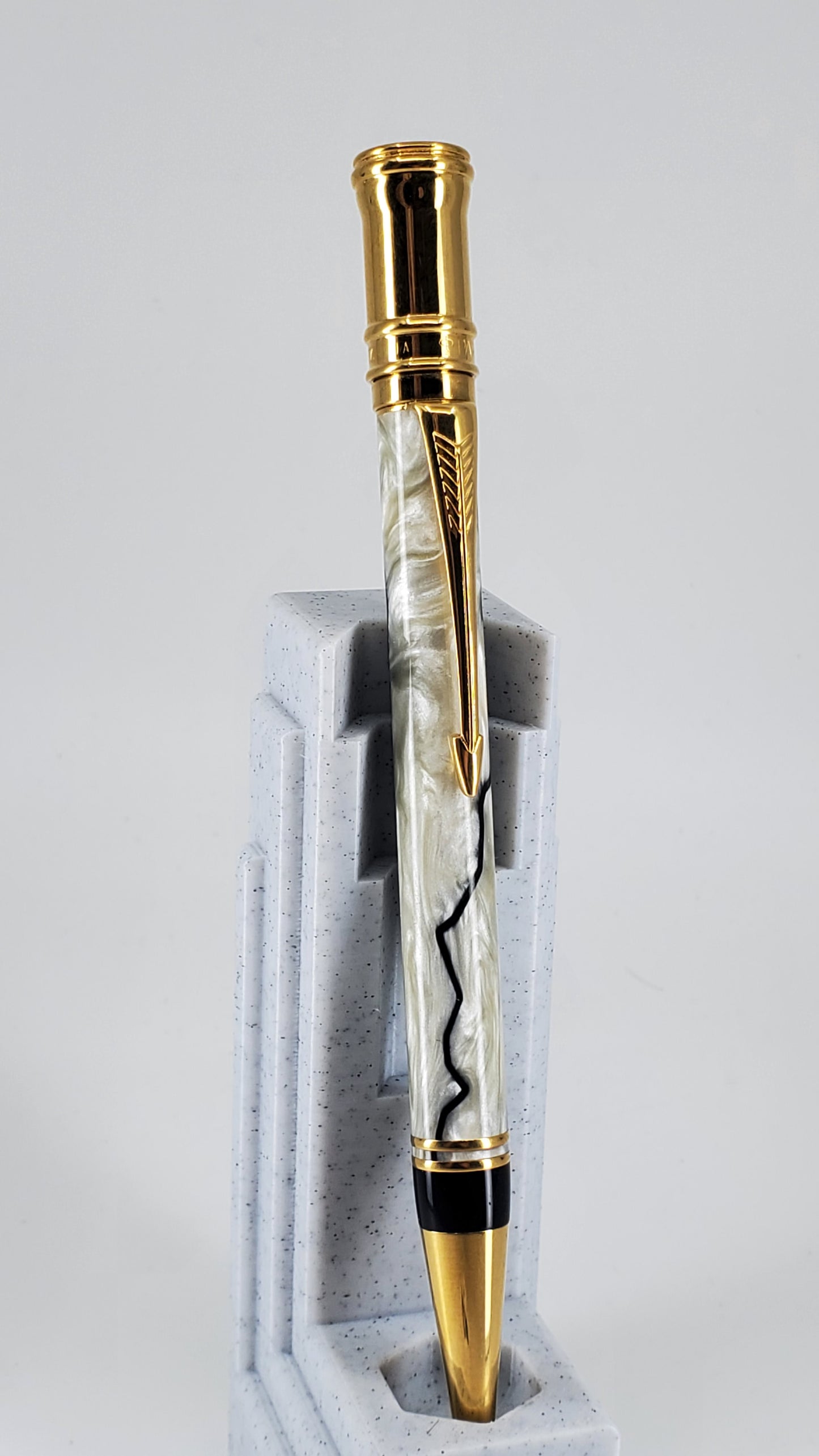 *Consignment* Parker Duofold Black & Pearl Ballpoint Pen