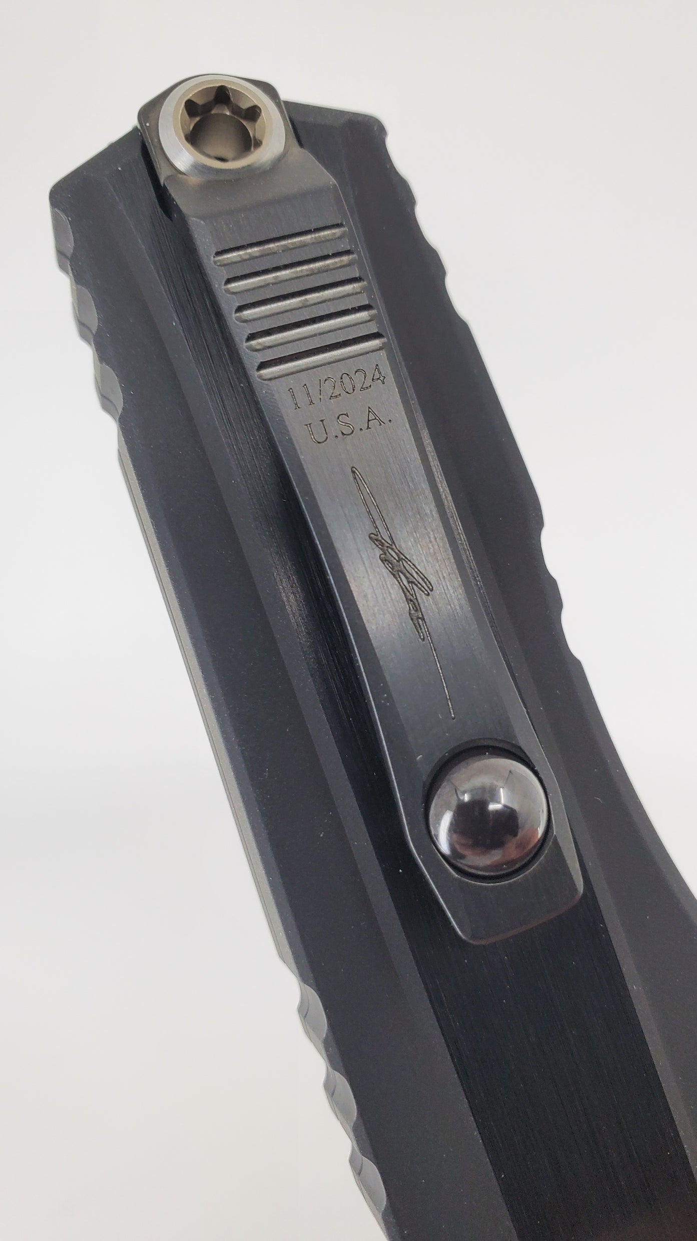 Microtech Cypher II D/E Marfione Select Baker Forge Coppermai Damascus Out the Front Knife