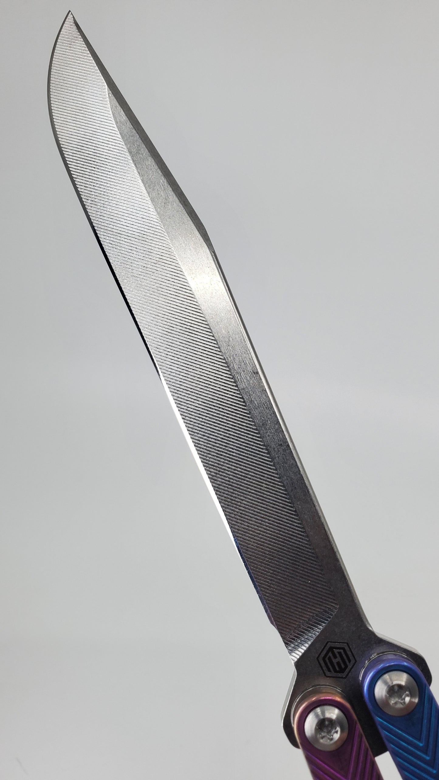 MachineWise Serif Blue Purple Fade S35VN Live Blade Balisong