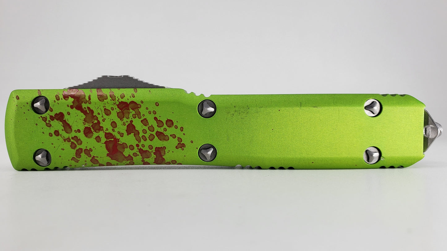 *Consignment* Microtech Ultratech Zombie Tech Bowie Partial Serrated Out the Front Knife