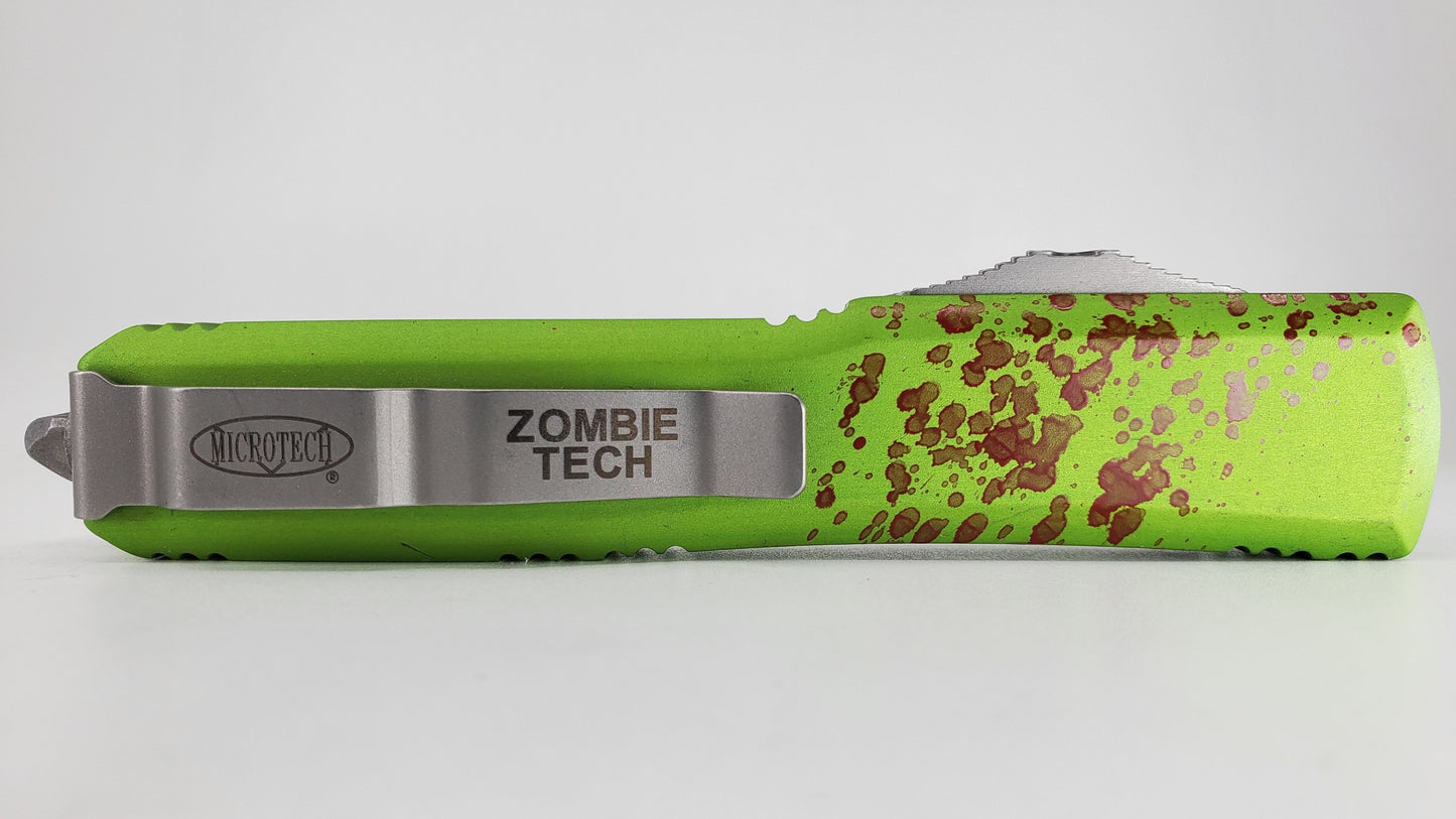 *Consignment* Microtech Ultratech Zombie Tech Bowie Partial Serrated Out the Front Knife
