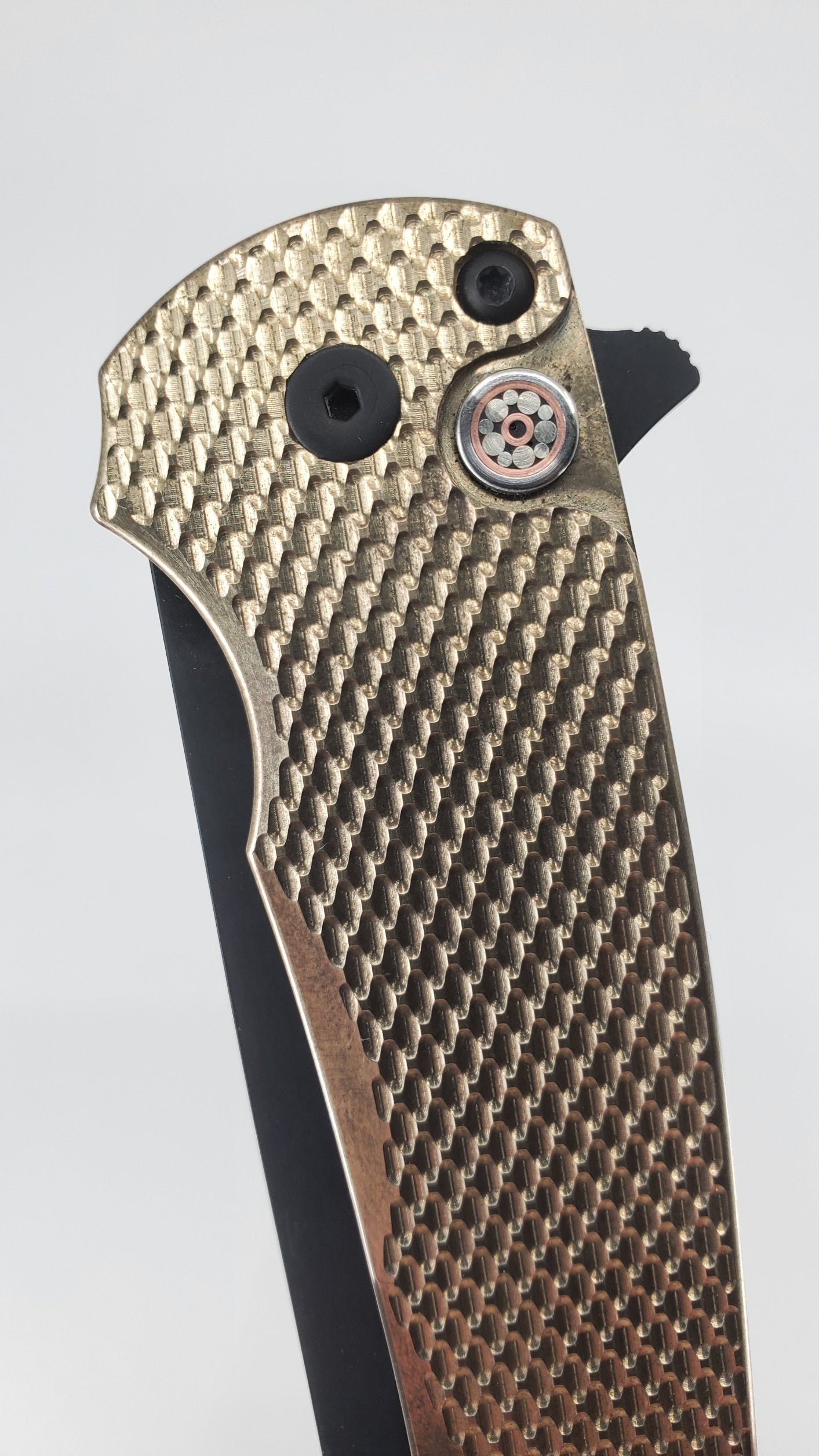 *Consignment* Protech Malibu Bronze Mosaic Button DLC Black 20-CV Folding Knife