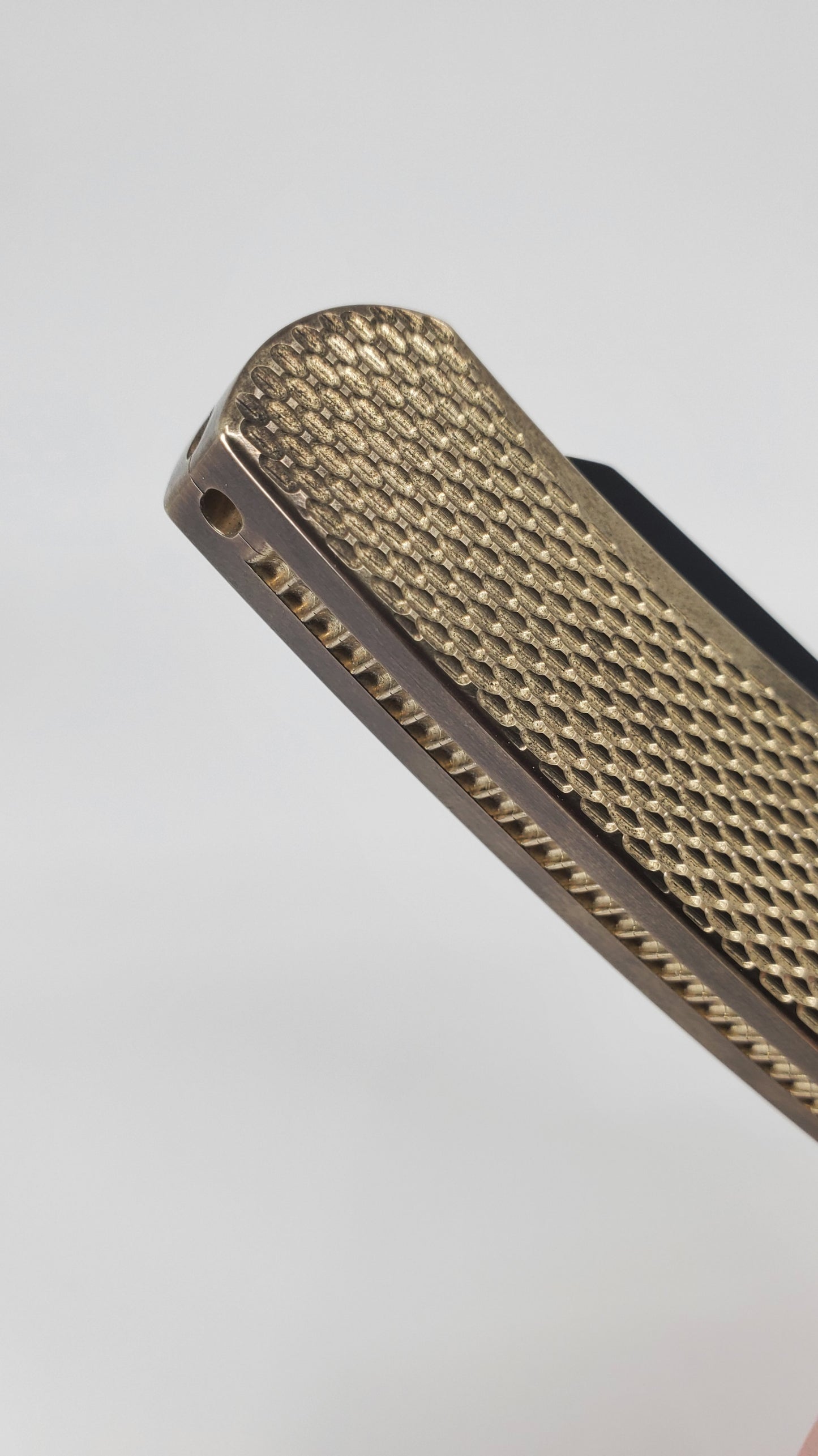 *Consignment* Protech Malibu Bronze Mosaic Button DLC Black 20-CV Folding Knife