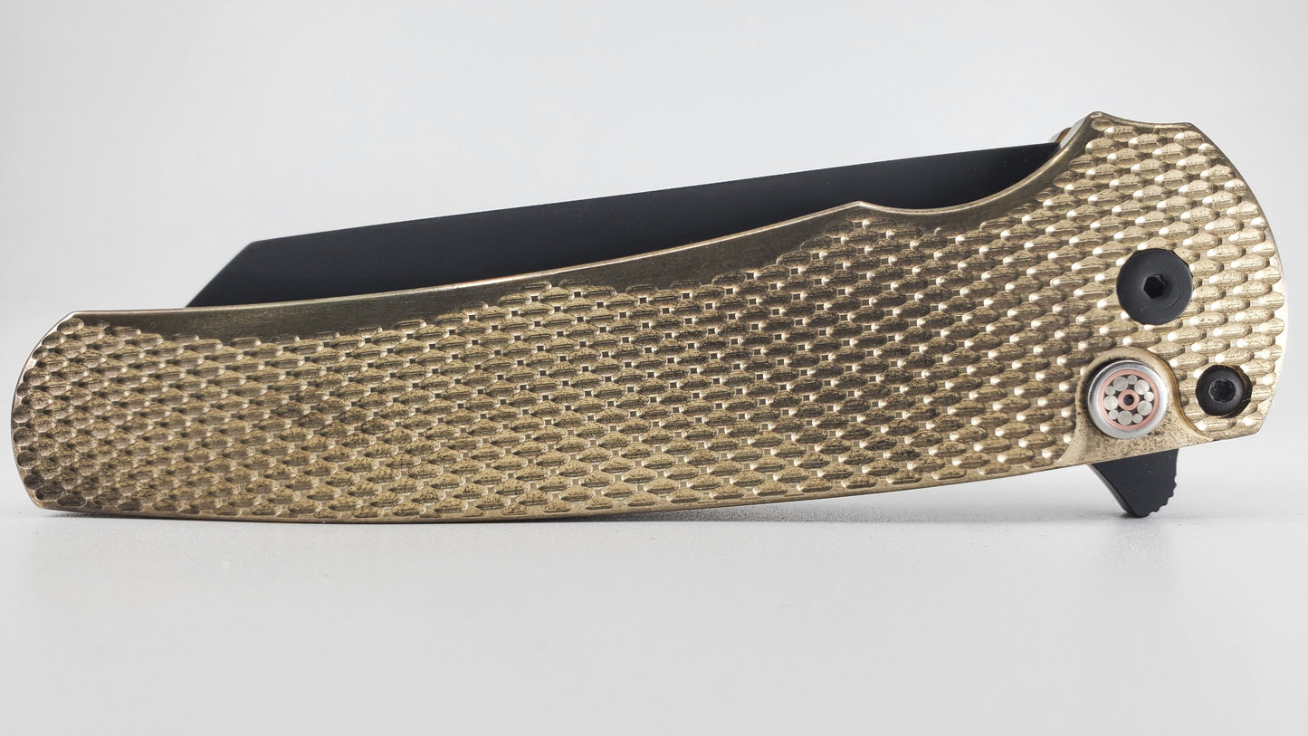 *Consignment* Protech Malibu Bronze Mosaic Button DLC Black 20-CV Folding Knife