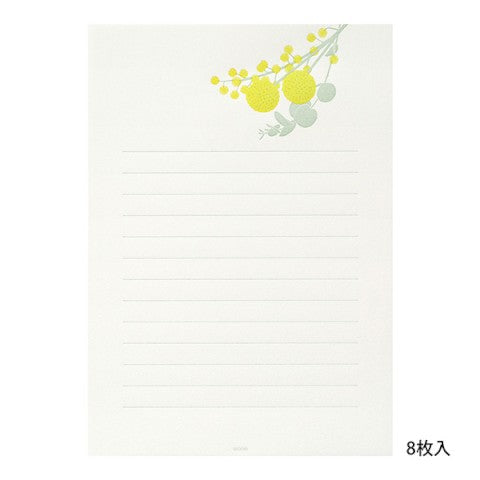 Midori Letter Set 461 Press Bouquet Yellow