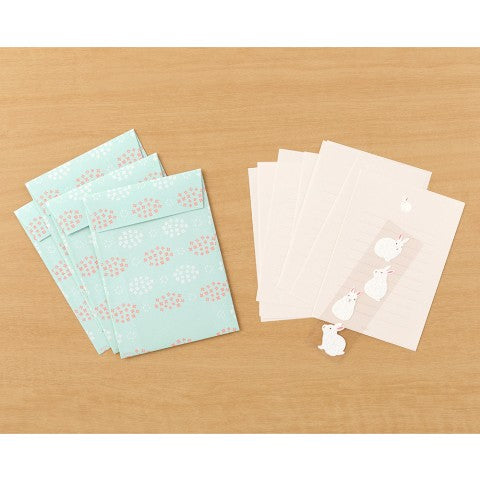 Midori Mini Letter Paper & Envelopes with Rabbit Stickers