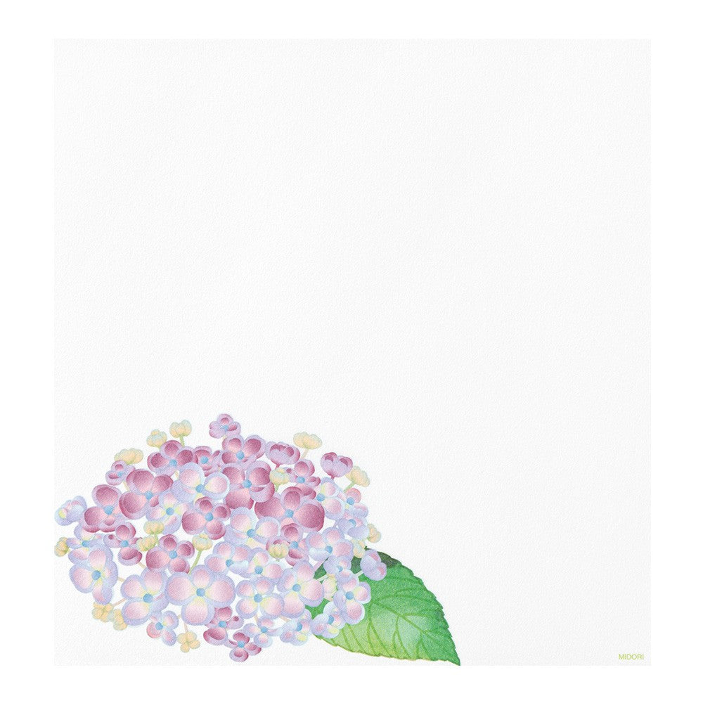 Midori Letter Pad 165 Four Designs Hydrangea