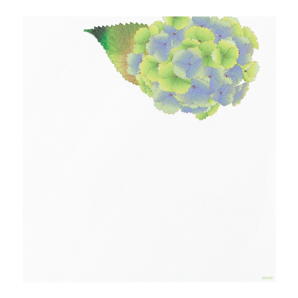 Midori Letter Pad 165 Four Designs Hydrangea