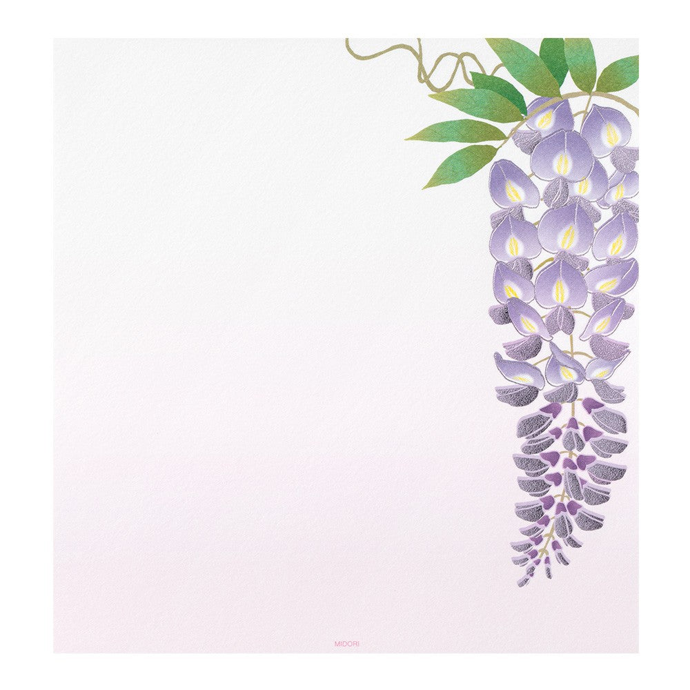 Midori Letter Pad 167 Foil-Stamping Wisteria
