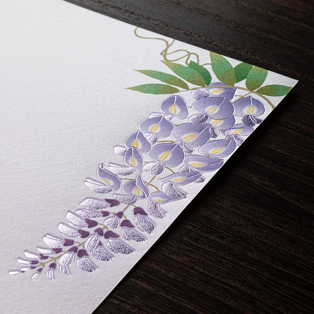 Midori Letter Pad 167 Foil-Stamping Wisteria