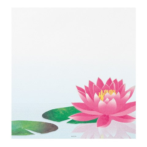 Midori Letter Pad 175 Silk-Printing Water Lily Reflection