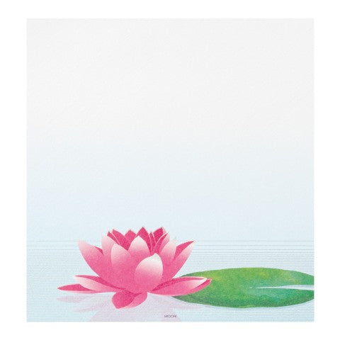 Midori Letter Pad 175 Silk-Printing Water Lily Reflection