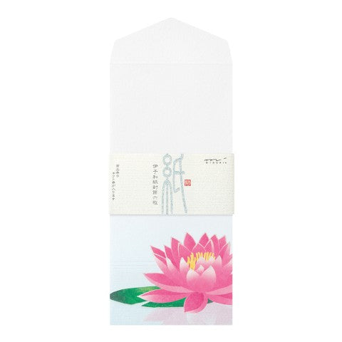 Midori Envelope 176 Silk-Printing Water Lily Reflection