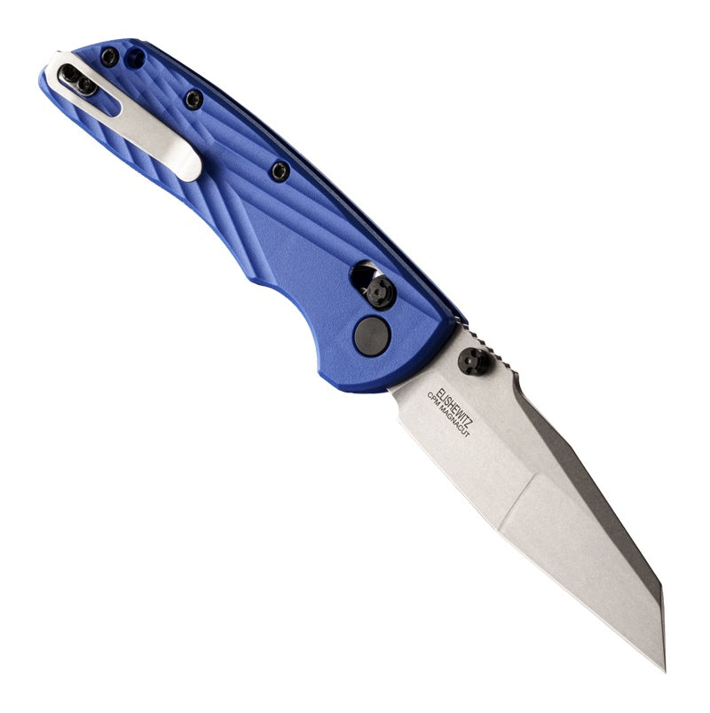 Hogue Deka Blue Polymer Handle Wharncliffe Magnacut Blade Folding Knife