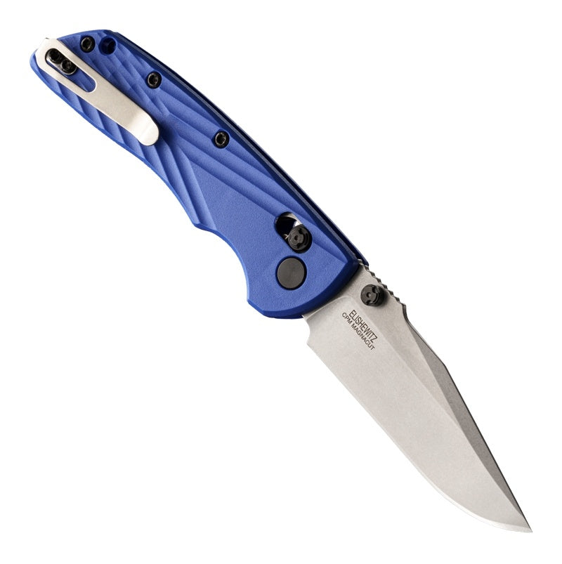 Hogue Deka Blue Polymer Handle Clip Point Magnacut Blade Folding Knife