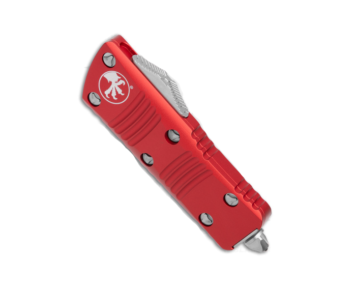 Microtech Troodon Mini Red Stonewash Standard Tanto Out the Front Knife