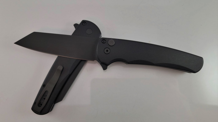 Protech Malibu Operator Tritium Button Smooth Handle Reverse Tonto Blade