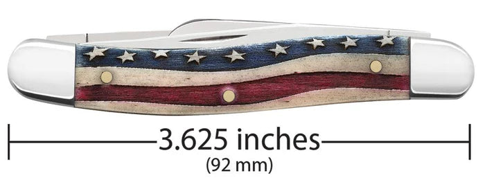 Case Knives Medium Stockman Star Spangled Series Embellished Smooth Natural Bone Medium Stockman Slip Joint Knife