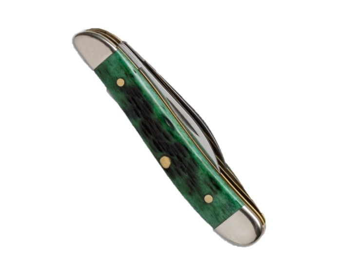 Case Knives Pocket Worn Bermuda Green Bone Tiny Trapper Slip Joint Knife