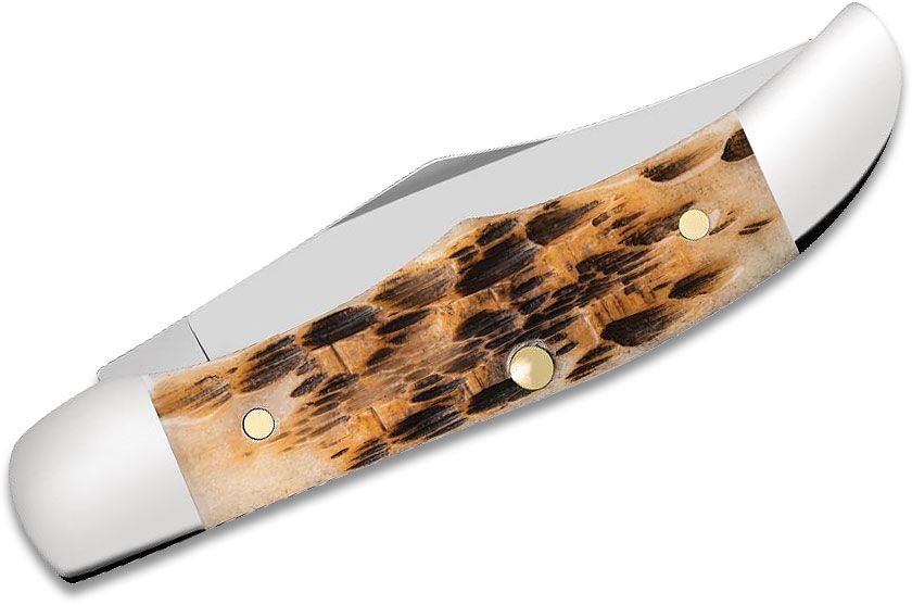Case Knives Peach Seed Jigged Amber Bone Pocket Hunter Slip Joint Knife